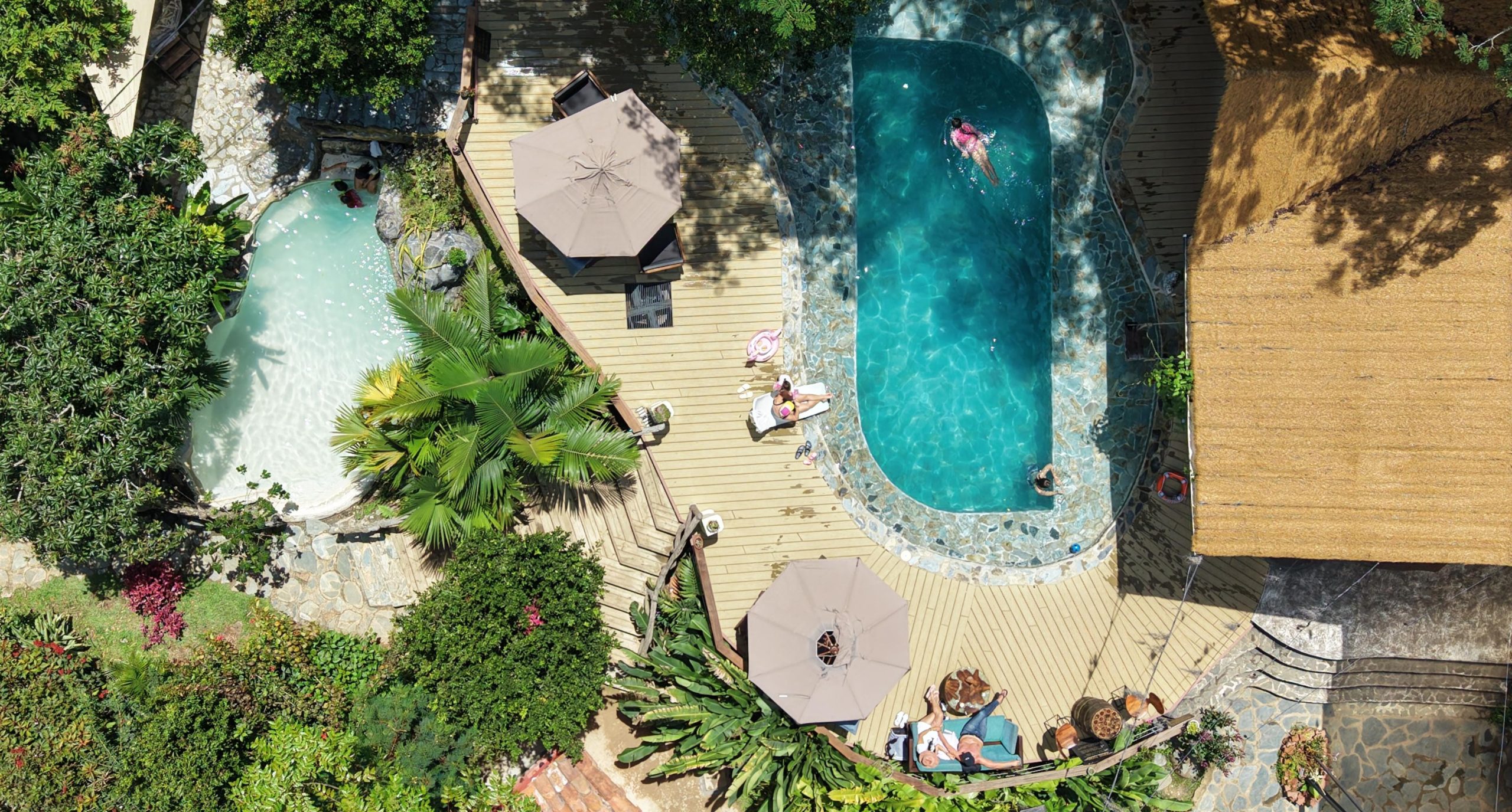 Cold plunge pools, sauna, and mountain-view fitness at Cerro Tusa Springs