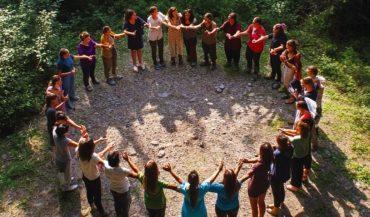 Women's wellness retreat setting in the Colombian mountains